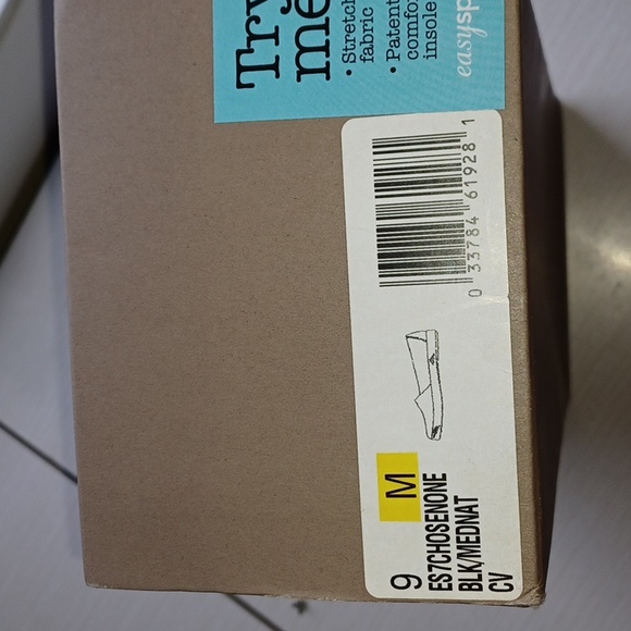 Brand new in box black with tan leather and raffia trim espadrile - Picture 6 of 6